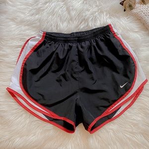 Red White and Black Nike Athletic Shorts